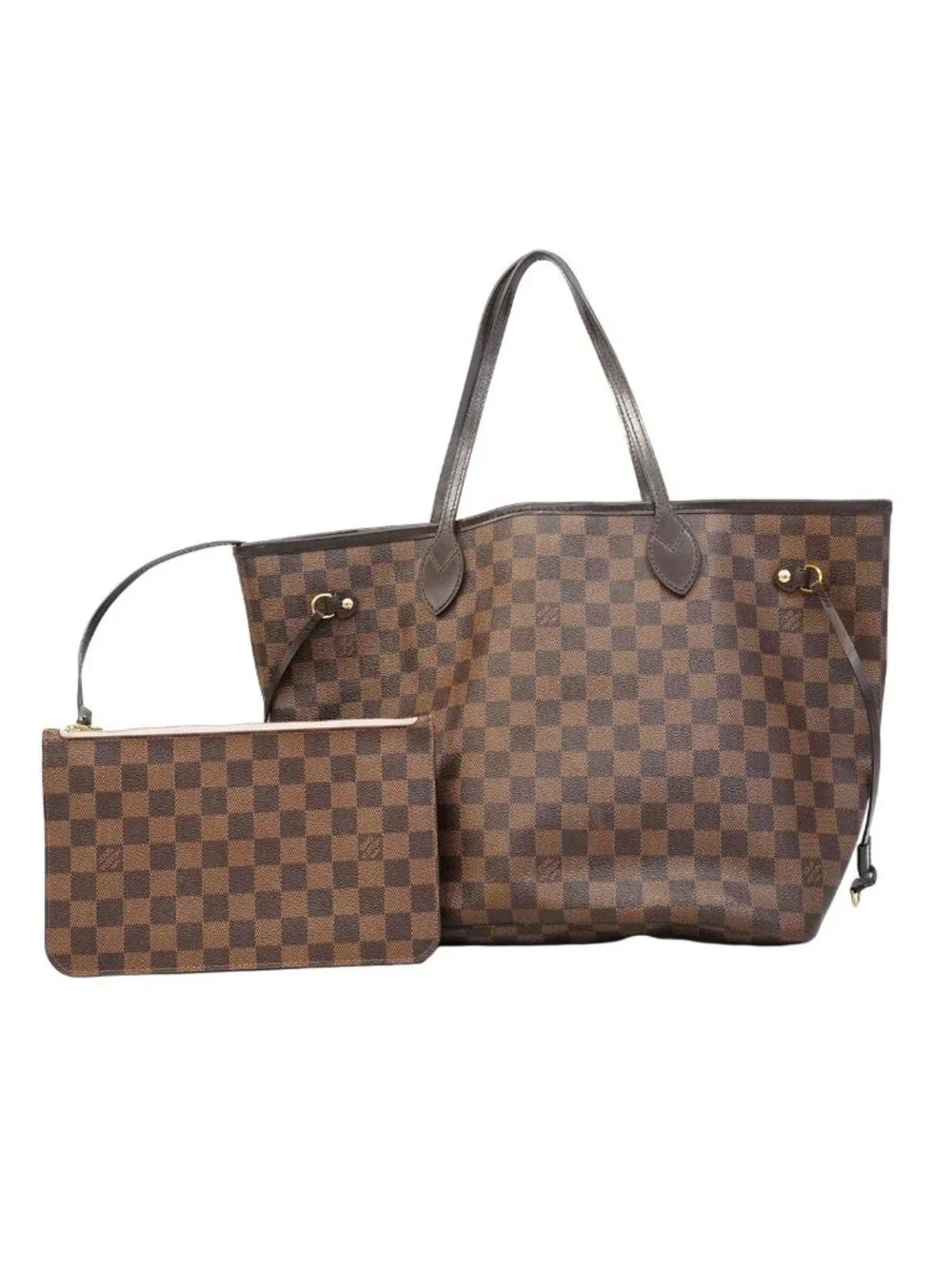 Louis Vuitton Tote Bag Damier Neverfull MM Rose Ballerine Ebene